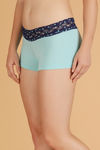 Zivame All Lace Emblishment Mid Waist Boyshorts- Blue — thumbnail 3