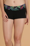 Zivame All Lace Emblishment Mid Waist Boyshorts- White N Black — thumbnail 1