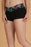 Zivame All Lace Emblishment Mid Waist Boyshorts- White N Black — thumbnail 3