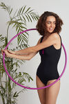 Zivame Super Smooth Scooped Neck Swimsuit - Black Pink — thumbnail 5