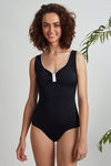 Zivame Super Smooth Scooped Neck Swimsuit - Black White — thumbnail 4