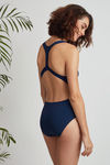 Zivame Super Smooth Racerback Swimsuit- Navy Blue — thumbnail 2