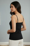 Zivame Knit Cotton Camisole - Black — thumbnail 2