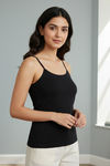 Zivame Knit Cotton Camisole - Black — thumbnail 3
