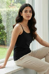Zivame Knit Cotton Camisole - Black — thumbnail 5