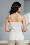 Zivame Knit Cotton Camisole - White — thumbnail 3
