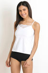 Zivame High Neck Lacy Camisole- White — thumbnail 1