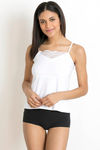 Zivame High Neck Lacy Camisole- White — thumbnail 4
