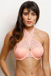 Zivame Moroccan Lace Padded Wired Medium Coverage Bralette - Apricot Blush — thumbnail 2