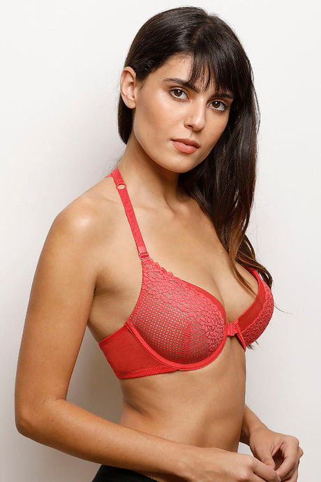 Zivame Moroccan Lace Padded Wired 3/4th Coverage Pretty Back Bra - Bittersweet — image 3