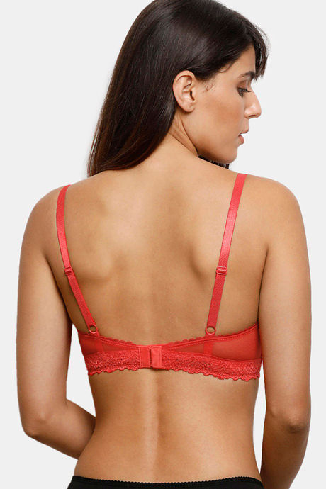 Zivame Moroccan Lace Double Layered Non Wired 3/4th Coverage Lace Bra - Bittersweet — image 2