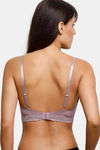 Zivame Moroccan Lace Double Layered Non Wired 3/4th Coverage Lace Bra - Valerian — thumbnail 2