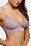 Zivame Moroccan Lace Double Layered Non Wired 3/4th Coverage Lace Bra - Valerian — thumbnail 4