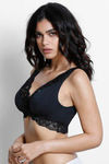 Zivame Double Layered Non Wired 3/4th Coverage Bralette - Anthracite — thumbnail 2