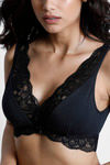 Zivame Double Layered Non Wired 3/4th Coverage Bralette - Anthracite — thumbnail 5