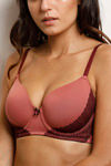 Zivame Moroccan Lace Padded Wired 3/4th Coverage T-Shirt Bra - Dusty Cedar — thumbnail 5