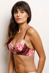 Zivame Moroccan Lace Padded Wired 3/4th Coverage Lace Bra - Zinfandel — thumbnail 2