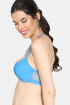 Zivame Bohemian Magic Push-Up Wired Medium Coverage Bra - French Blue — thumbnail 3