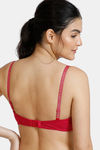 Zivame Ornate Glitz Padded Wired 3/4th Coverage T-Shirt Bra - Cerise — thumbnail 3