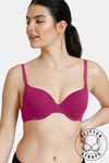 Zivame Glitter Straps Push-Up Wired Medium Coverage T-Shirt Bra - Cerise — thumbnail 1