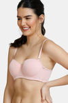 Zivame Glitter Straps Padded Wired 3/4th Coverage T-Shirt Bra - Powder Pink — thumbnail 2