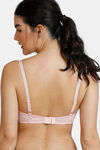 Zivame Glitter Straps Padded Wired 3/4th Coverage T-Shirt Bra - Powder Pink — thumbnail 3