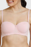 Zivame Glitter Straps Padded Wired 3/4th Coverage T-Shirt Bra - Powder Pink — thumbnail 4
