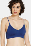 Zivame Home Buddy Double Layered Non Wired 3/4th Coverage Bralette -Blue Depth — thumbnail 1