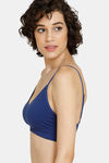 Zivame Home Buddy Double Layered Non Wired 3/4th Coverage Bralette -Blue Depth — thumbnail 2