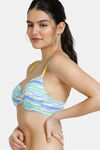 Zivame Whimsical Padded Wired 3/4th Coverage T-Shirt Bra - Stripe Print — thumbnail 3