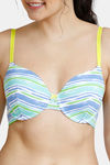 Zivame Whimsical Padded Wired 3/4th Coverage T-Shirt Bra - Stripe Print — thumbnail 4