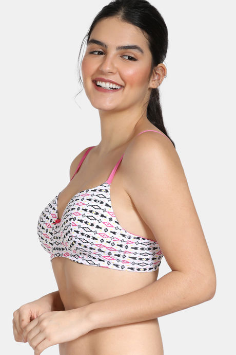 Zivame Whimsical Print Padded Non Wired 3/4th Coverage T-Shirt Bra - Aztec Print — image 3