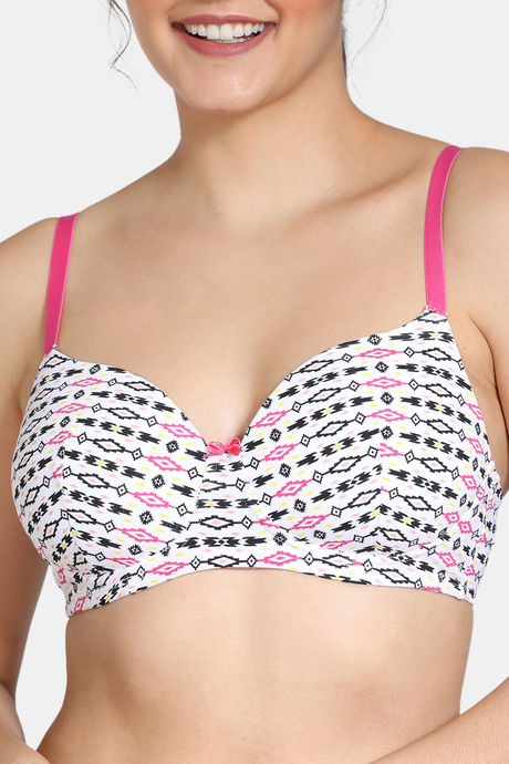 Zivame Whimsical Print Padded Non Wired 3/4th Coverage T-Shirt Bra - Aztec Print — image 4