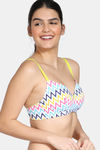 Zivame Whimsical Print Padded Non Wired 3/4th Coverage T-Shirt Bra - Multi Chevron Print — thumbnail 3