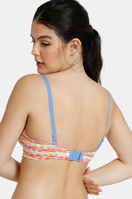 Zivame Whimsical Padded Non Wired 3/4th Coverage T-Shirt Bra - Wave Print — image 2