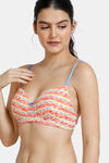 Zivame Whimsical Padded Non Wired 3/4th Coverage T-Shirt Bra - Wave Print — thumbnail 3