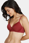 Zivame Beautiful Basics Padded Non Wired 3/4Th Coverage T-Shirt Bra - Sundried Tomato — thumbnail 3