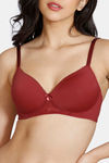 Zivame Beautiful Basics Padded Non Wired 3/4Th Coverage T-Shirt Bra - Sundried Tomato — thumbnail 4