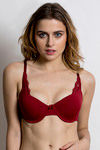 Zivame Padded Wired Medium Coverage T-Shirt Bra-Red — thumbnail 1