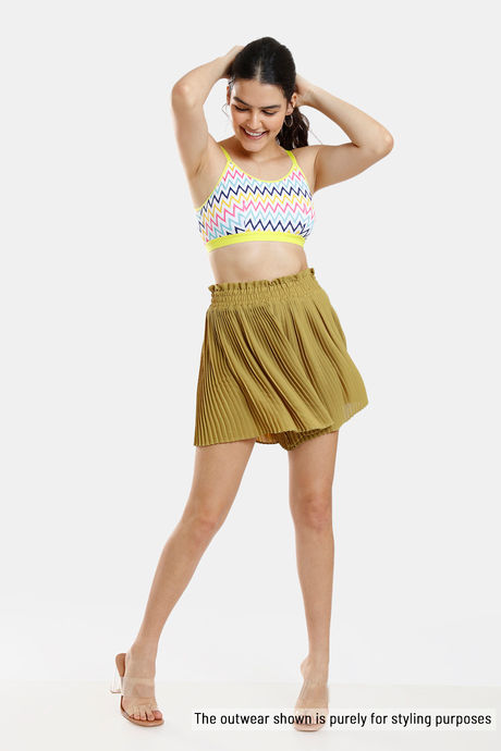 Zivame Whimsical Double Layered Non Wired Full Coverage Bralette - Multi Chevron Pt — image 5