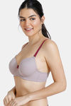 Zivame Padded Wired 3/4th Coverage T-Shirt Bra - Purple Dove — thumbnail 2