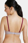 Zivame Padded Wired 3/4th Coverage T-Shirt Bra - Purple Dove — thumbnail 3