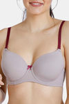 Zivame Padded Wired 3/4th Coverage T-Shirt Bra - Purple Dove — thumbnail 4