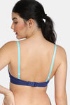 Zivame Padded Non Wired 3/4th Coverage T-Shirt Bra - Blue Depth — thumbnail 2