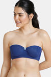 Zivame Padded Wired 3/4th Coverage Strapless Bra - Blue Depth — thumbnail 1