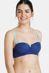 Zivame Padded Wired 3/4th Coverage Strapless Bra - Blue Depth — thumbnail 2