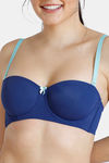 Zivame Padded Wired 3/4th Coverage Strapless Bra - Blue Depth — thumbnail 5