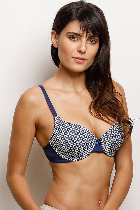 Zivame Moroccan Lace Push-Up Wired Medium Coverage Bra - Blue Depths — image 3