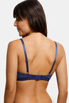 Zivame Moroccan Lace Padded Wired 3/4th Coverage Lace Bra - Blue Depths — thumbnail 3