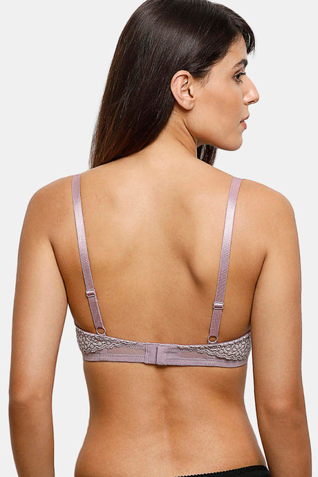 Zivame Moroccan Lace Padded Wired 3/4th Coverage Lace Bra - Valerian — image 3